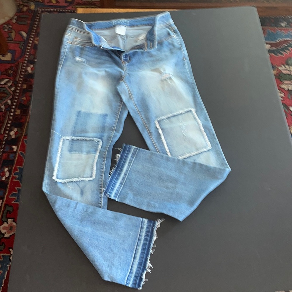 R1893 Roebuck & Co. Distressed Stretch Denim Straight Size 10 NWOT